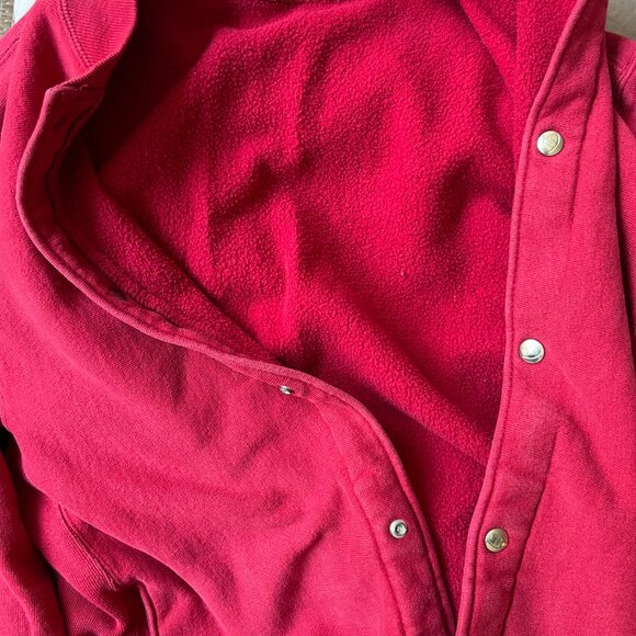 Vtg Champion Reverse Weave Snap Cardigan Sweatshirt Heavyweight Red USA Size L - Picture 4 of 4